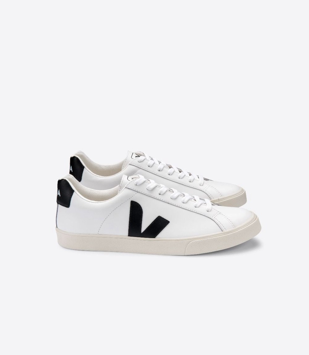 Veja Trainers Mens White/Black - Esplar Leather - UGVK-28730